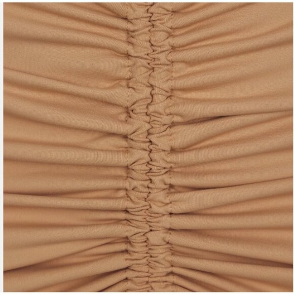NWT SKIM Sexy Ruched Mini Skirt Cover-up Tight Fitting Almond Brown Size 2XL XXL - Picture 4 of 4